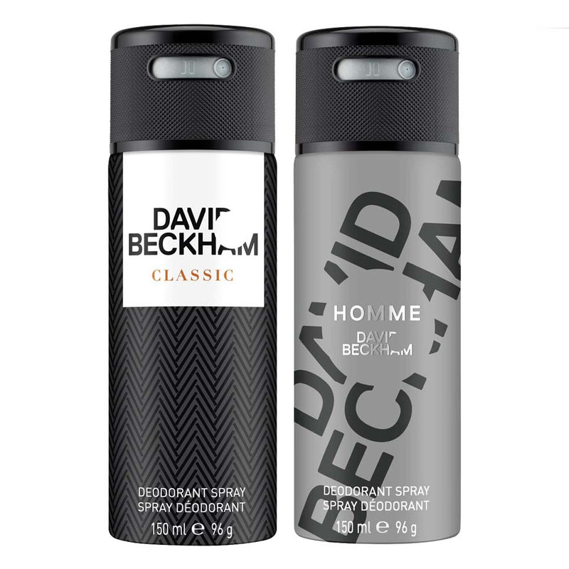David Beckham Classic And Homme Pack Of 2 Deodorants For Men 150ML Each