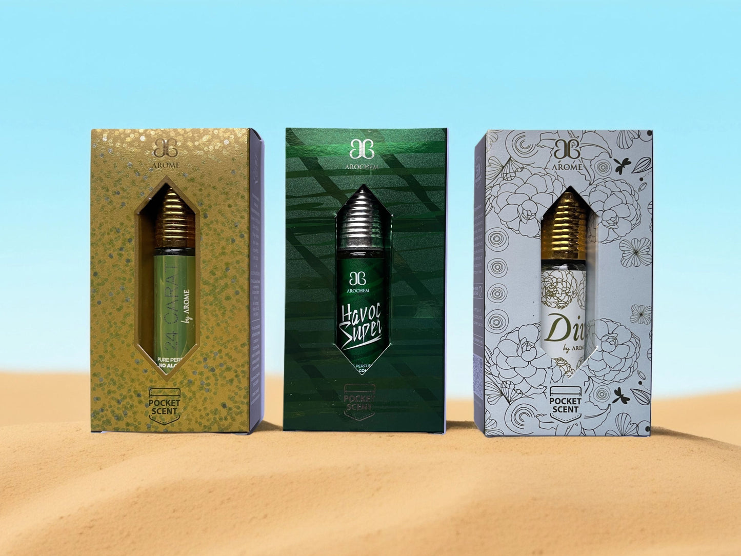 Ramzan Special Attar Combo - Arochem 24 Carat, Havoc Super & Diva (3 x 6ML)