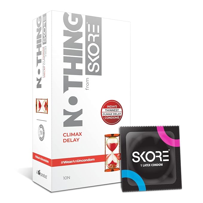 Skore Nothing Thinnest Climax Delay Flavoured Condoms 10s