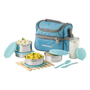 Varmora Stainless Steel Classic Lunch Box - Cyan Blue 4 Container