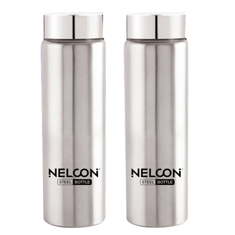 Nelcon Stainless Steel Water Bottle Slim - 350 ml Set of 2