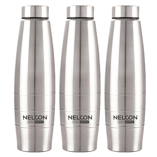 Nelcon Stainless Steel Water Bottle Eco - 1 Litre Set of 3