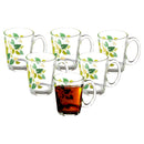 Soogo Scarlet Printed Glass Mug (290 ml) - Set Of 6 1 Unit