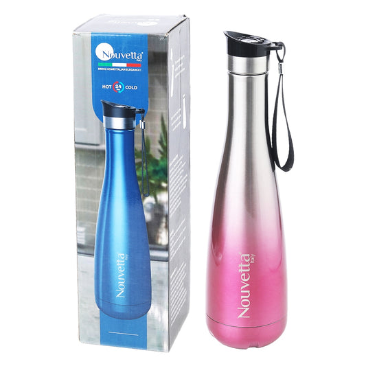 Nouvetta Stainless Steel Luft Double Wall Bottle ( Pink Metallic)- 500 ml 1 Unit