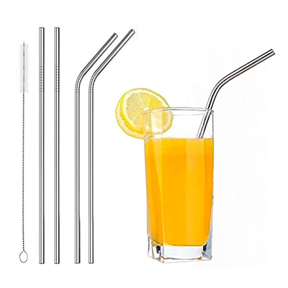 KVG Stainless Steel Straw With Cleaning Brush Set 4+1 Piece