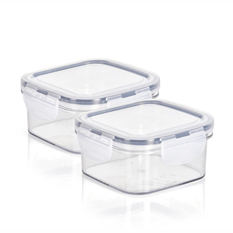 Steelo Sofresh Square Plastic Container - 600 ml Set of 2