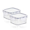 Steelo SOfresh Square Plastic Container (600 ml) - Set Of 2 1 Unit