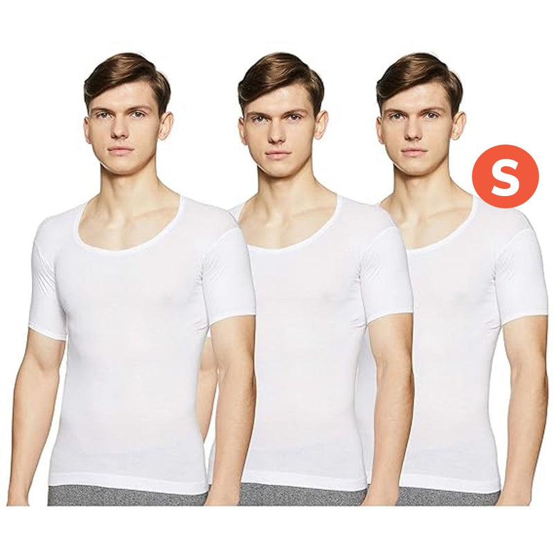 Rupa Jon Folding Round Neck Sleeve Men's Vest - 80 cm (S) - White 3 Piece