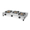 Glen Stainless Steel LPG Stove 1036 HF Brass Burner - Silver 3 Burner