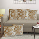 MHF Velvet Polyester Florance Cushion Cover - Mustard 5 Units