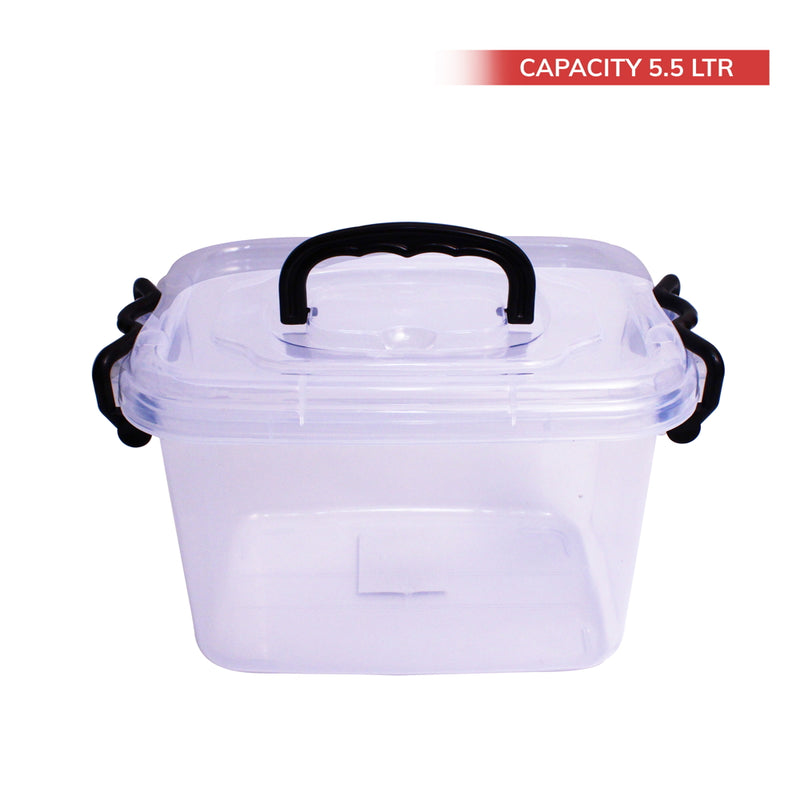 Plastic Transparent Storage Box - 5.5 Litres 1 Unit