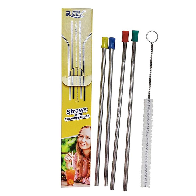 Reev Stainless Steel Straw With Cleaning Brush Set 5 Units