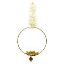 Decorative Gajra Hanging Diya 1 - White & Gold 1 Unit