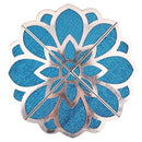 Decorative MDF Flower Design Rangoli Stencils - Blue 1 Unit