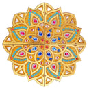 Decorative MDF Brocate Design Rangoli Stencils -Golden Yellow 1 Unit