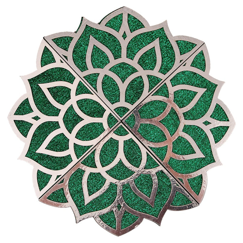 Decorative MDF Shining Rangoli Stencils - Green 1 Unit