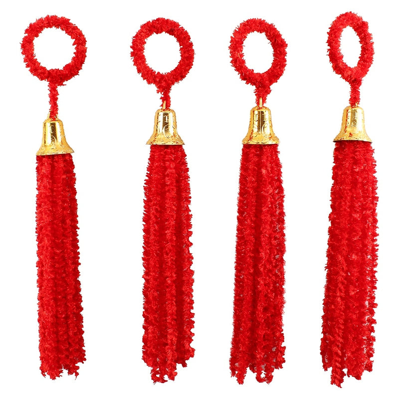 Decorative Woollen Dangler - Red Pack of 4