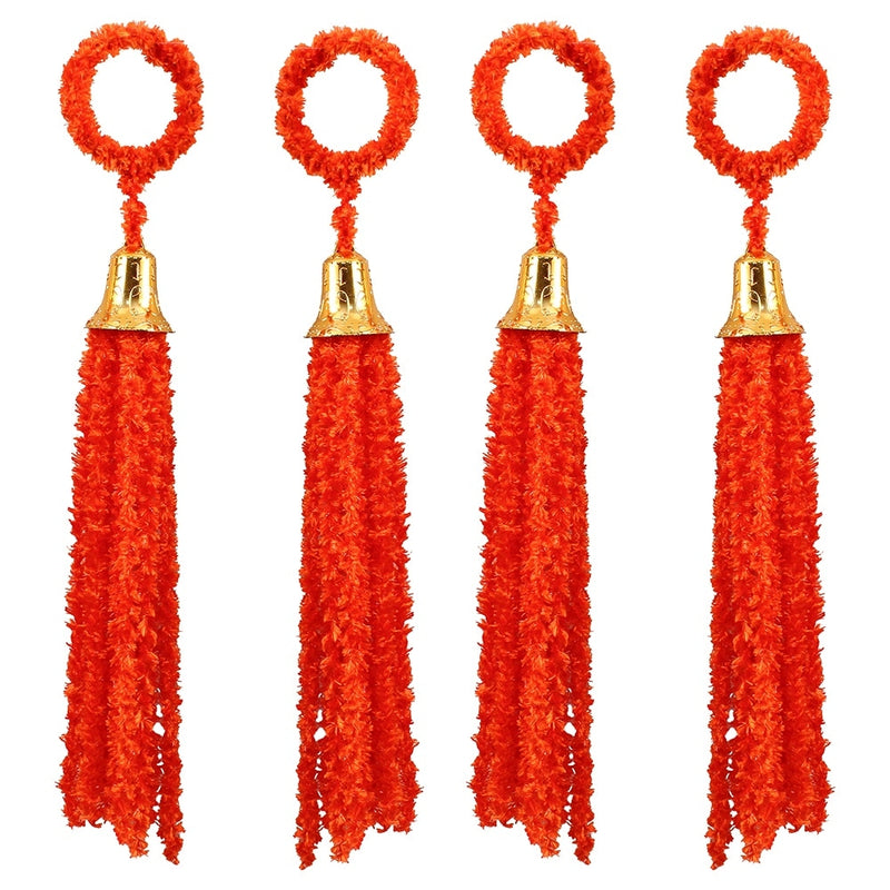 Decorative Woollen Dangler - Orange Pack of 4