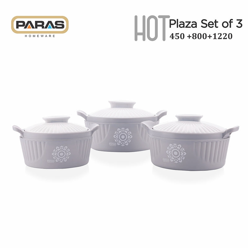 Paras Hot Plaza Casserole (Grey) Set Of 3