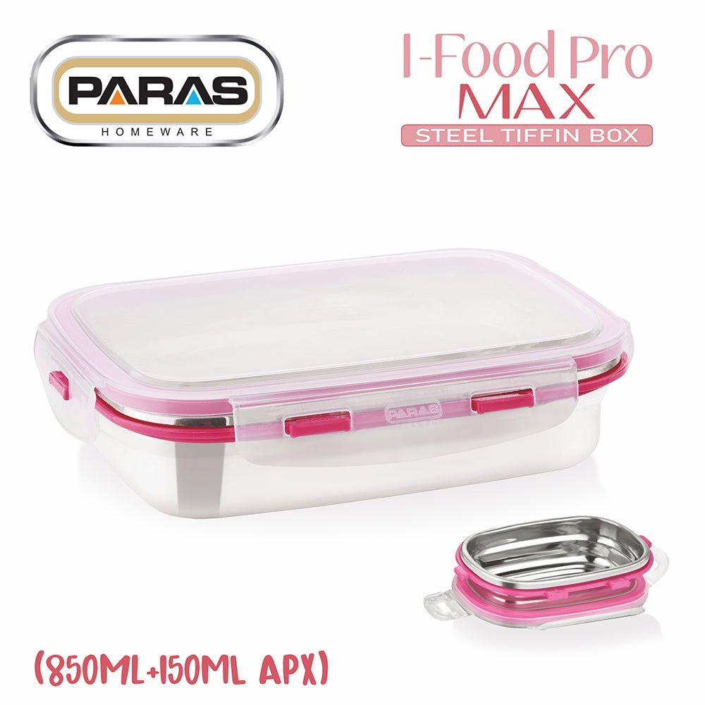 Paras I Food Pro Max Lunch Box (Pink) 2 Containers