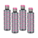 Flair Polka Pet Bottle With Fliptop Lid (1000 ml) - Pink Set of 4