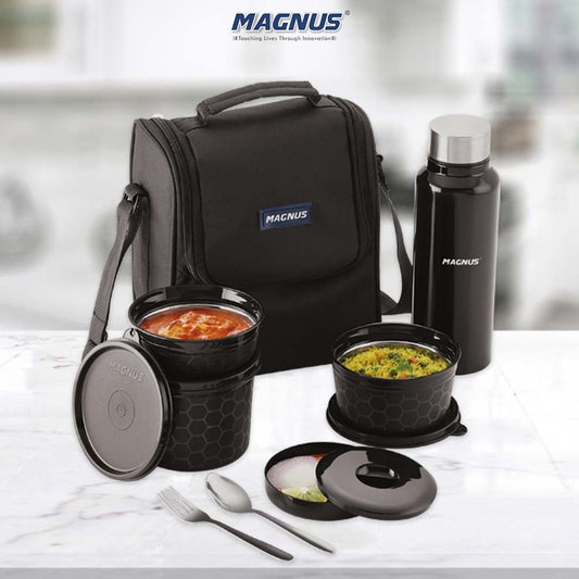 Magnus Microwave EVA 5 Inner Steel Lunch Box - Black 1 U