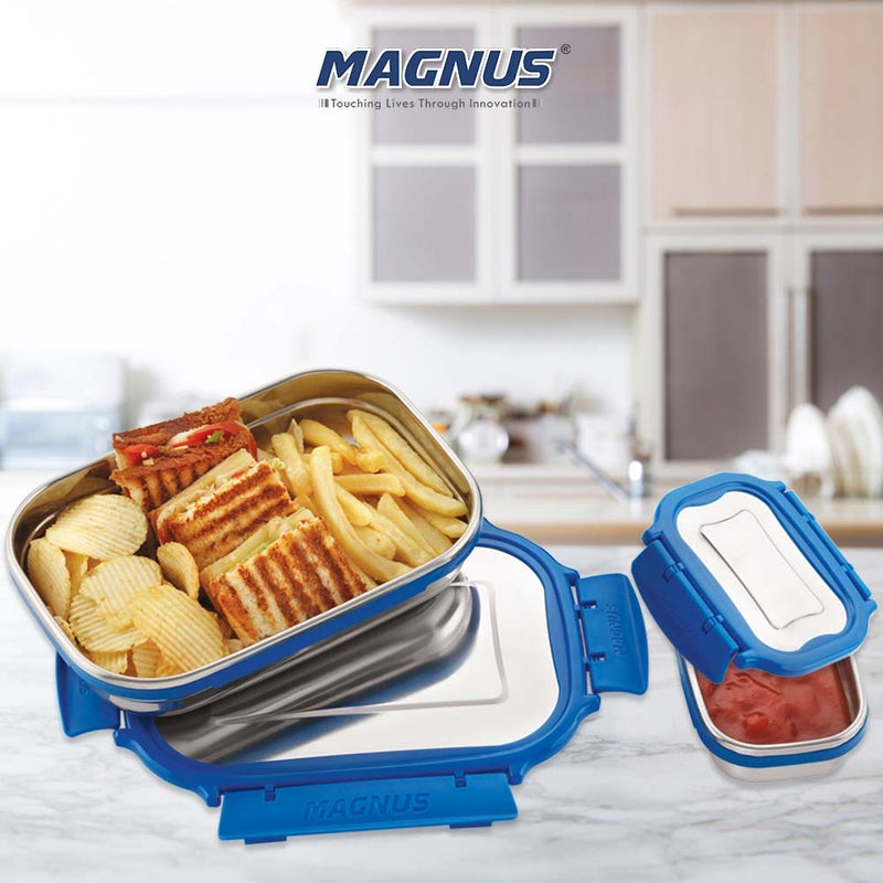 Magnus Bolt Deluxe Stainless Steel Lunch Box - Blue 1 U