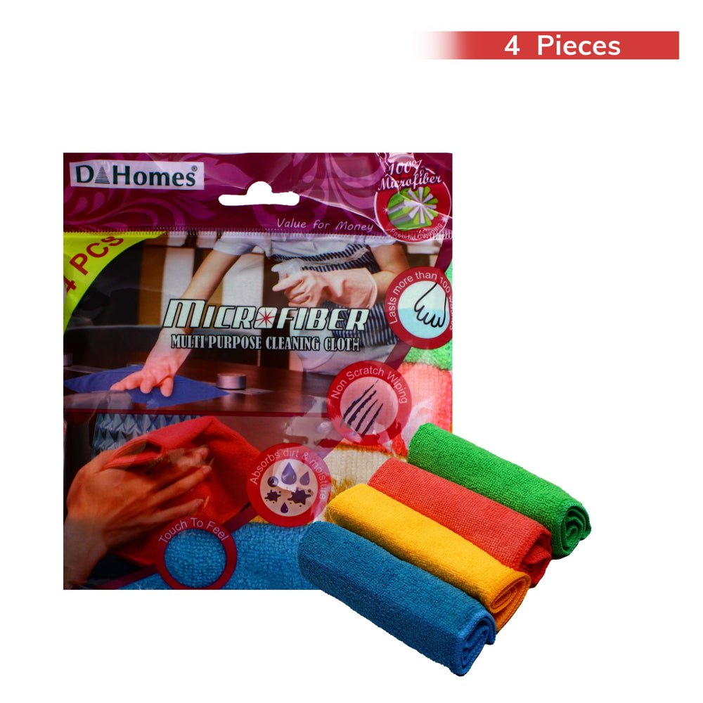 D Homes Microfibre Multi Purpose Cleaning Cloth 4 Units