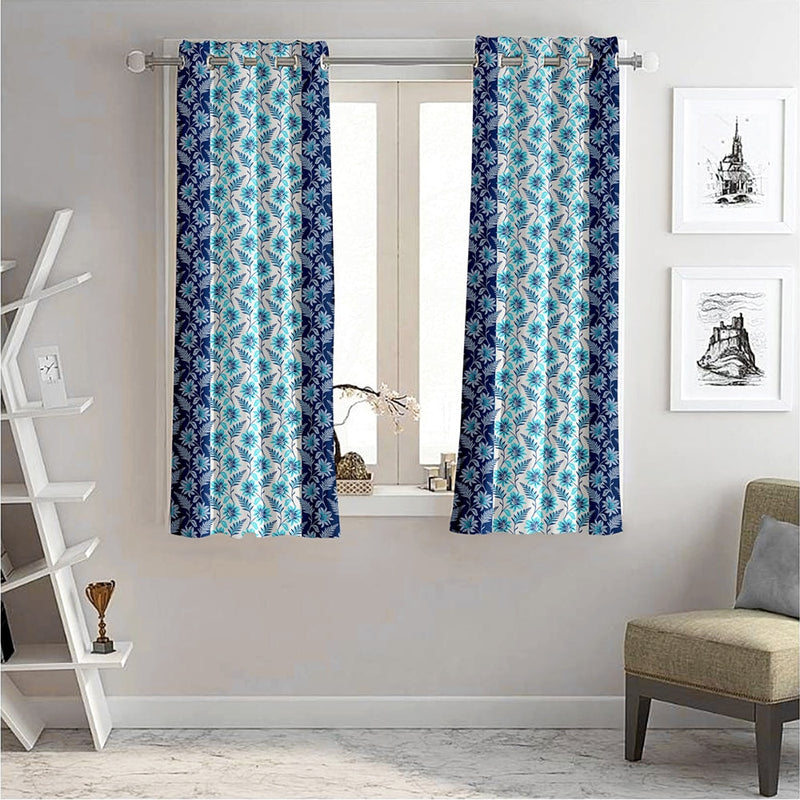 JBF HOMES Jimmy 5 Feet Window Curtain - Aqua Blue 152 x 117 cm