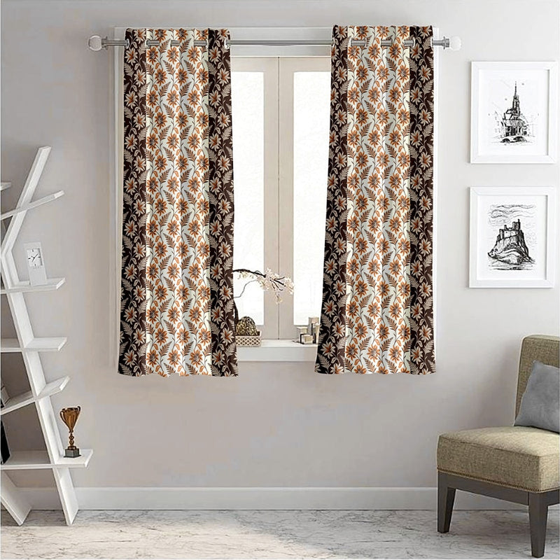 JBF HOMES Jimmy 5 Feet Window Curtain - Brown 152 x 117 cm