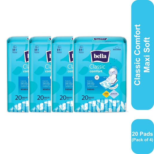 Bella Classic Comfort Maxi Softi Sanitary Napkins 20 Pcs (Pack of 4)