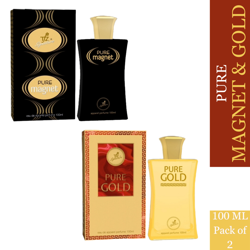 TFZ Signature Pure Magnet and Gold Eau De Apparel Perfume 100ml Each (Pack of 2)