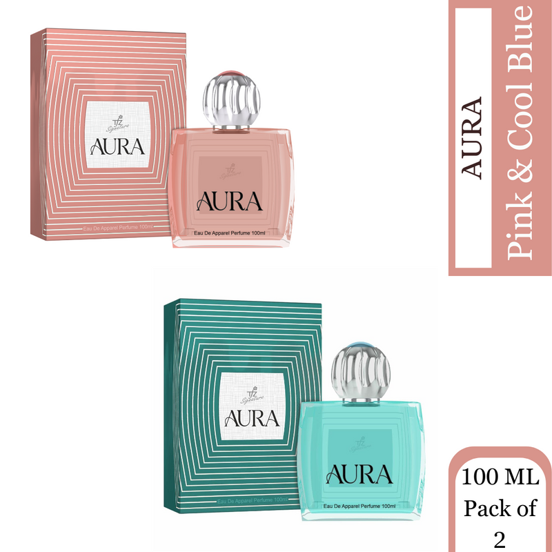 TFZ Signature Aura Pink and Cool Blue Eau De Apparel Perfume 100ml Each (Pack of 2)