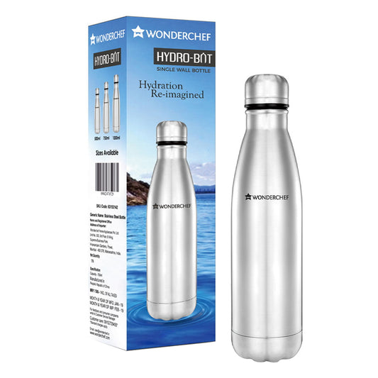 Wonderchef Stainless Steel Hydro-Bot Bottle - Silver 750 ml