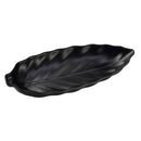 Dinewell Melamine Leaf Small Serving Platter - Matte Black 1 Unit