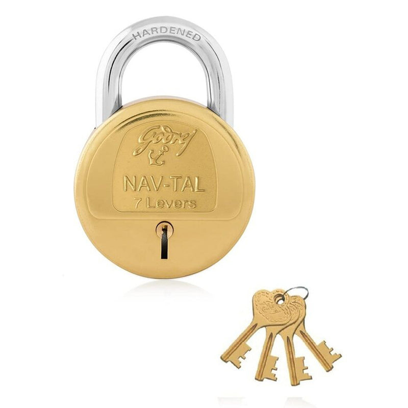 Godrej Locks - Nav-Tal 7 Levers (1 Lock & 4 Keys) 1 Unit