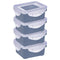 All Time Plastic Lock & Safe Storage Containers - 200 ml Set of 4