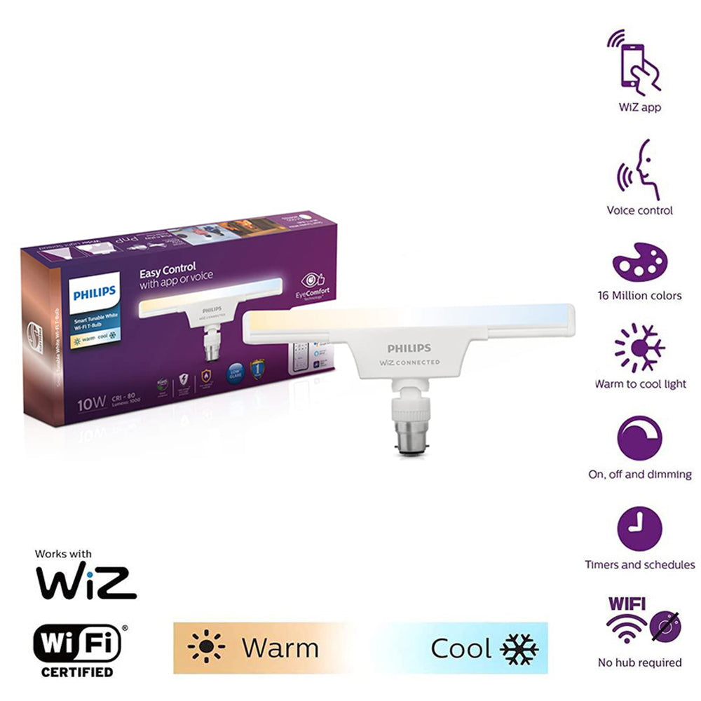 Philips Tunable Wi-Fi T-Bulb B22 (10 W) 1 Unit