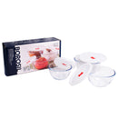 Borosil Mixing Glass Bowl With White Lid Set of 3