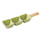 Yamasin Pyramid 3 Compartment Snack Dish Platter - Green 39 cm