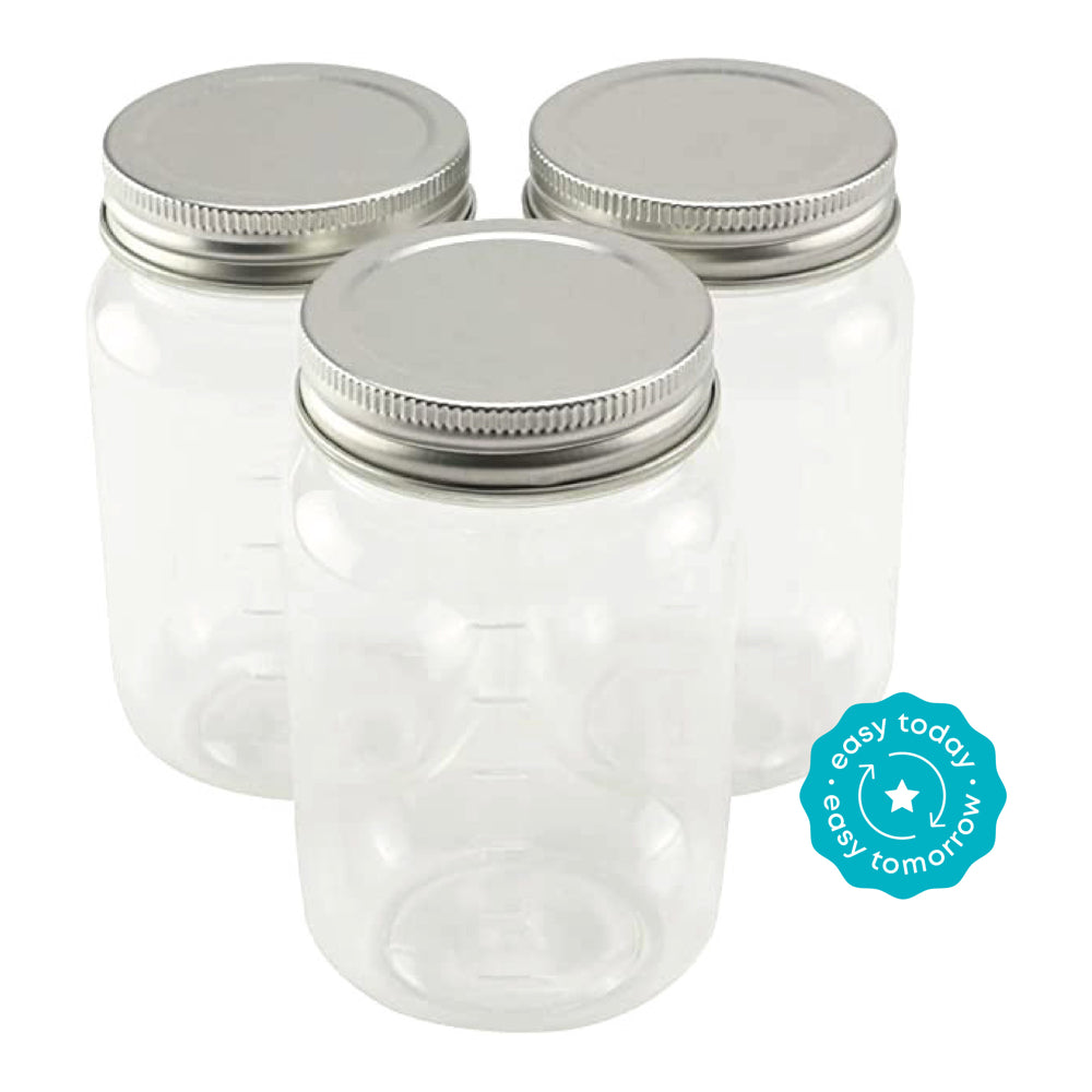 All Time Crystal Jar -  Natural (460 ml) 3 Pieces