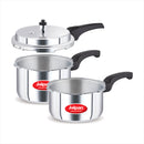 Jaipan Combo Star Aluminium Cooker With Common Lid (2 L + 3 L) 1 Unit