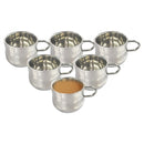 Indigo Metalware Stainless Steel Double Wall Belly Tea Cup 6 Piece