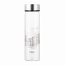 Borosil Roma Glass Bottle Wide Mouth Silver Lid 1 Litre