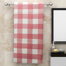 Athom Living Big Checks Bath Towel 210 GSM - Red (75x150 cm) 1 Unit