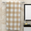 Athom Living Big Checks Bath Towel 210 GSM - Beige (75x150 cm) 1 Unit