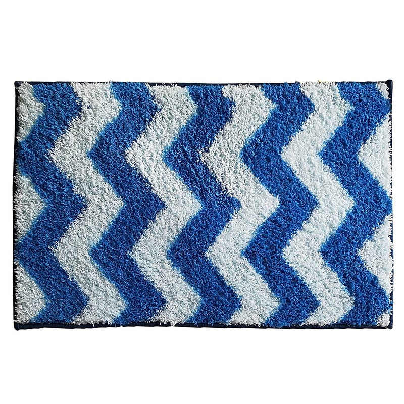 Athom Living Micro Printed Bath Mat (12) - 38 X 58cm Blue