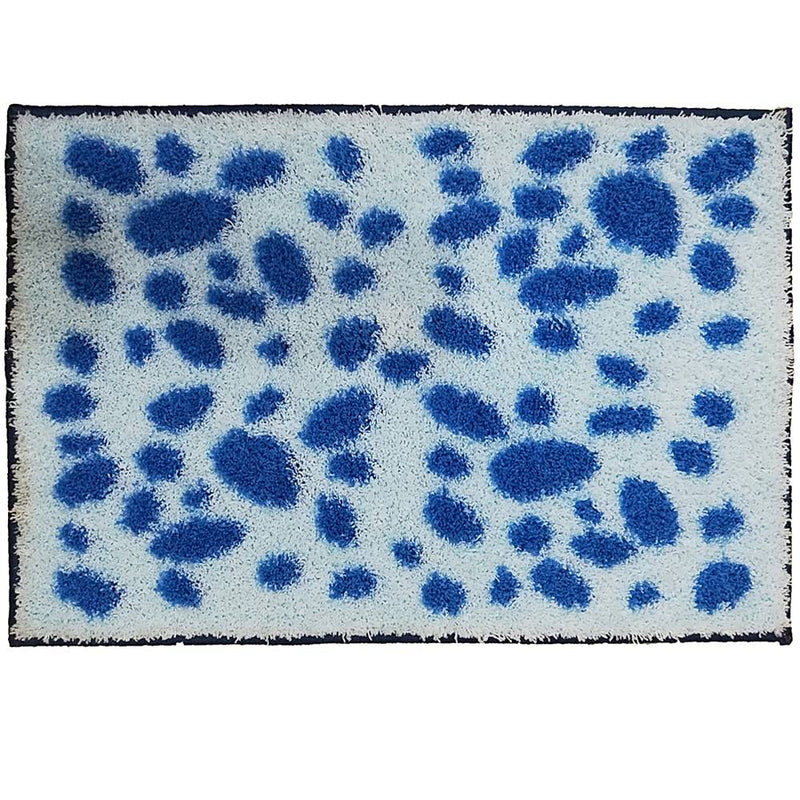 Athom Living Micro Printed Bath Mat (22) - 38 X 58cm Blue