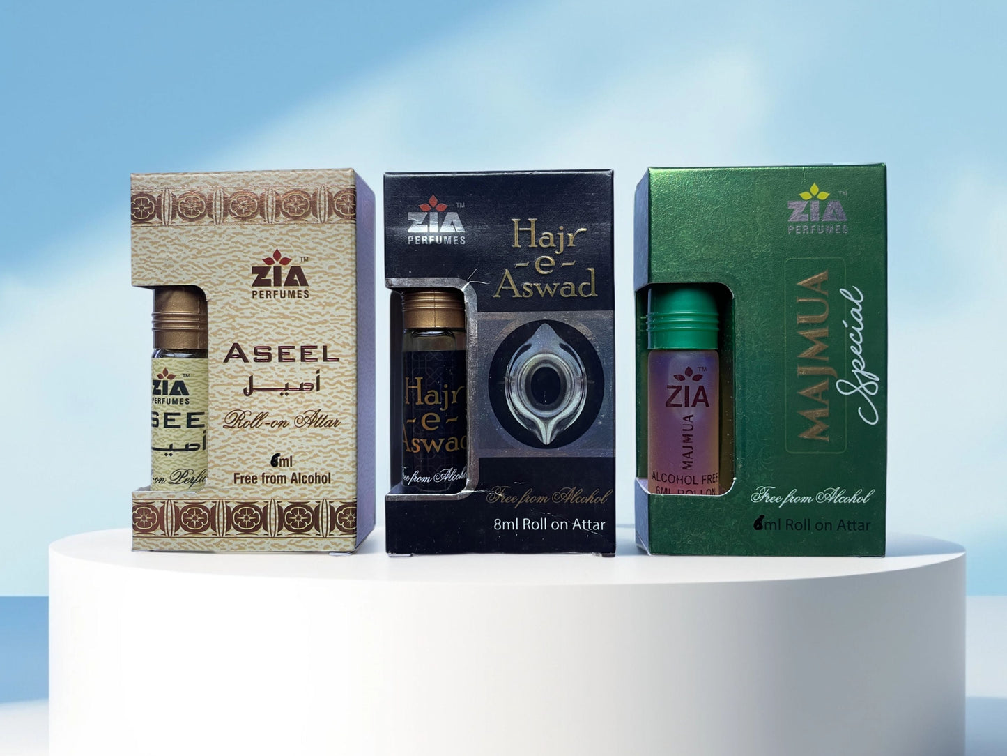 Ramzan Exclusive Attar Gift Set - Zia Aseel 6ML, Hazar Al Ashad 8ML & Majmua Special 6ML