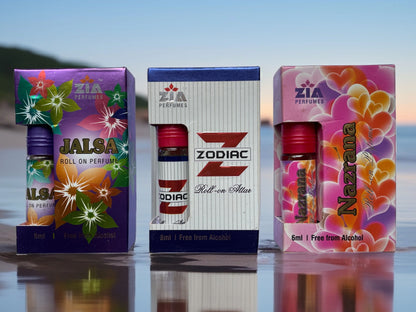 Ramzan Special Attar Combo - Zia Jalsa, Zodiac & Nazarana (3 x 8ML)